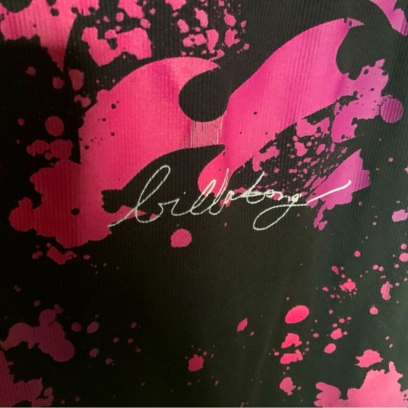 Billabong Black Tank Top with Pink Splatter Size Medium - Picture 3 of 4
